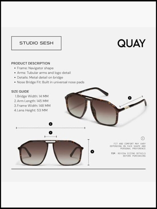 Navigator Sunglasses with Accessory Eyewear Kit Unisex